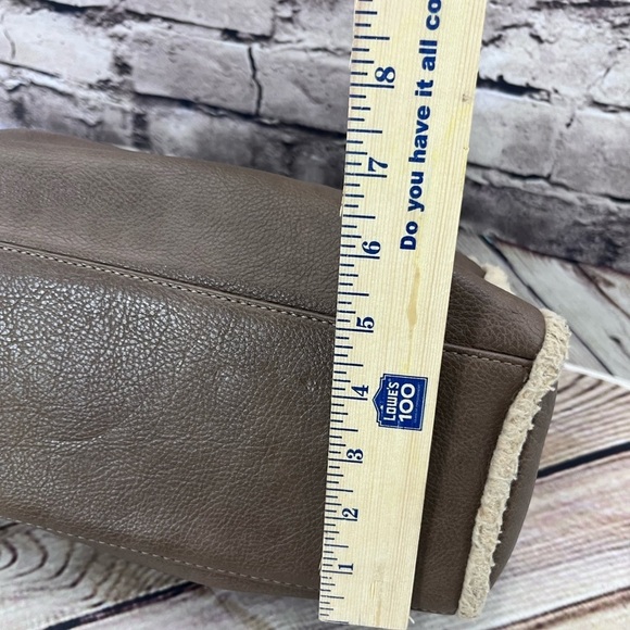 David Jones Paris Satchel Handbag Purse Bag Shearling Edge Tote Handle/s… - Picture 13 of 15